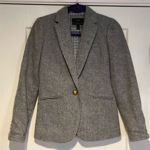 JCrew Campbell Blazer Gray Wool Tweed Size 0